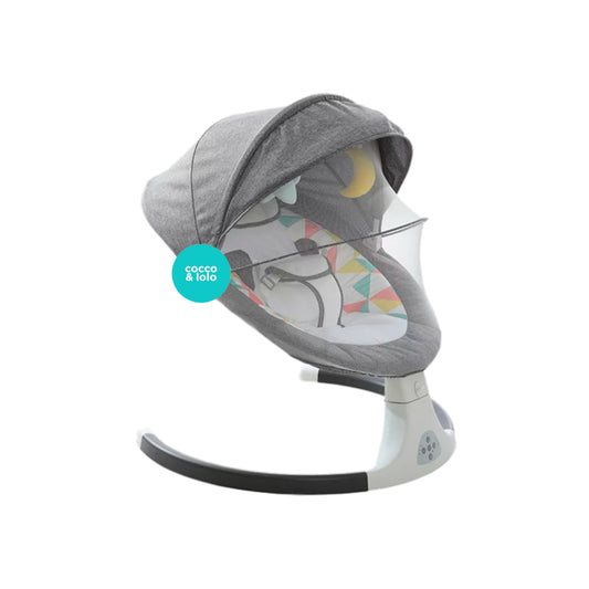 Silla mecedora eléctrica para bebé con temporizador y mosquitero