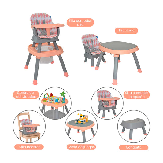 Silla comedor para bebé 7 en 1, convertible a silla y mesa de juegos - Priori