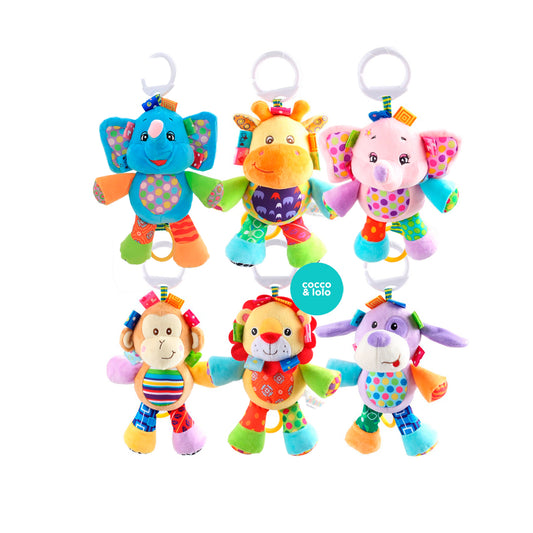 Sonajero móvil de peluche en diseño de animales con sonido