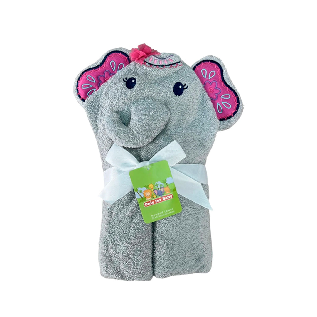 Toalla suave de algodón con estampado de Animales - Only For Baby Elefante niña
