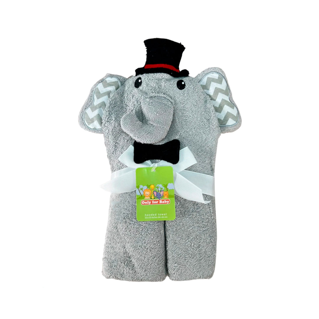 Toalla suave de algodón con estampado de Animales - Only For Baby Elefante sombrero
